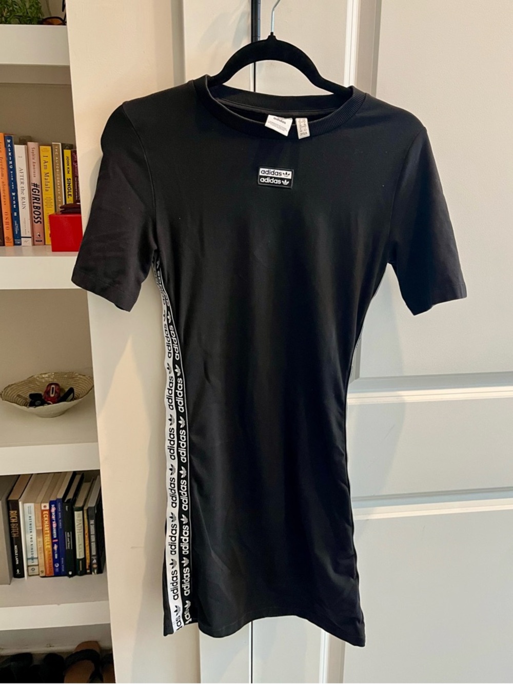 Adidas Black Tee Mini Dress with Logo on Sides